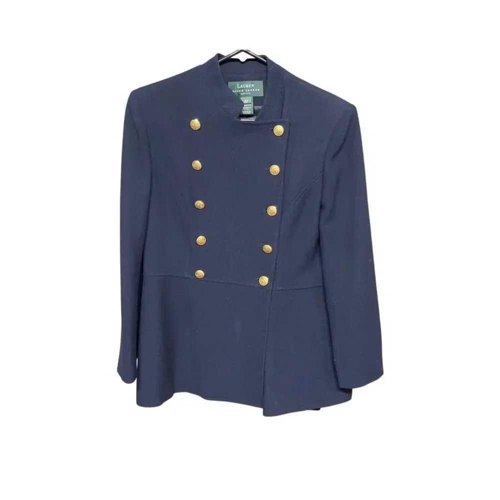 Ralph Lauren Worsted Wool Double Breasted Military Jacket Blazer. Size: 8P - Picture 1 of 7